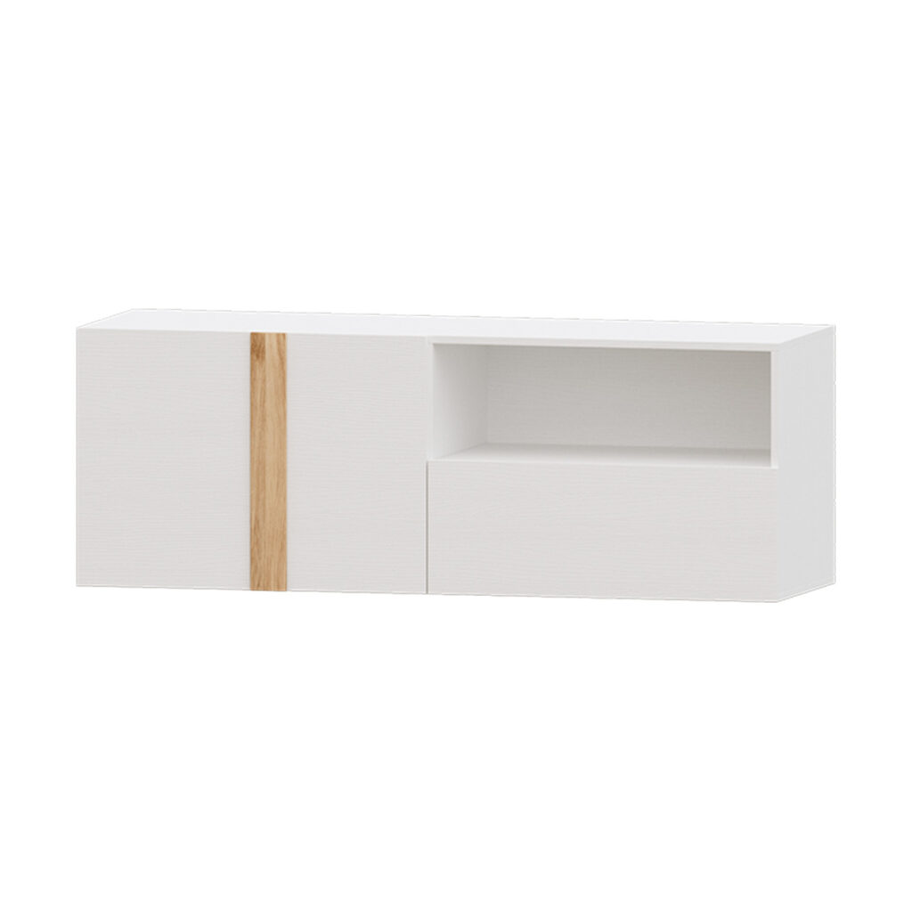 Mueble Tv Blanco Nieve Puzzle Tirador Roble X X Cm Mueblam