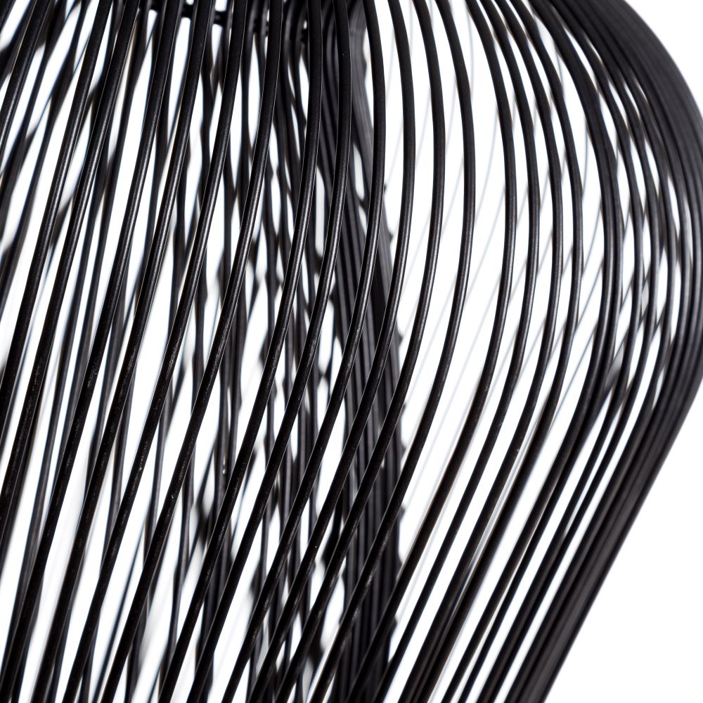 Lámpara de mesa negro metal-madera, 30x30x51 cm