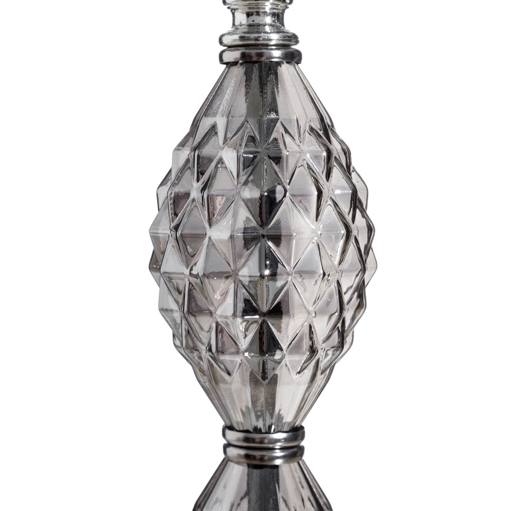 Lámpara de mesa (2 piezas) crema-plata, 30x30x58 cm