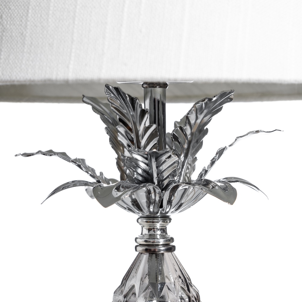 Lámpara de mesa (2 piezas) crema-plata, 30x30x58 cm