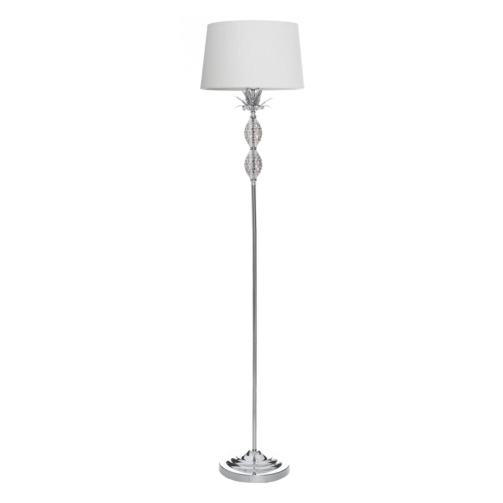 Lámpara de pie crema-plata, 36x36x160 cm