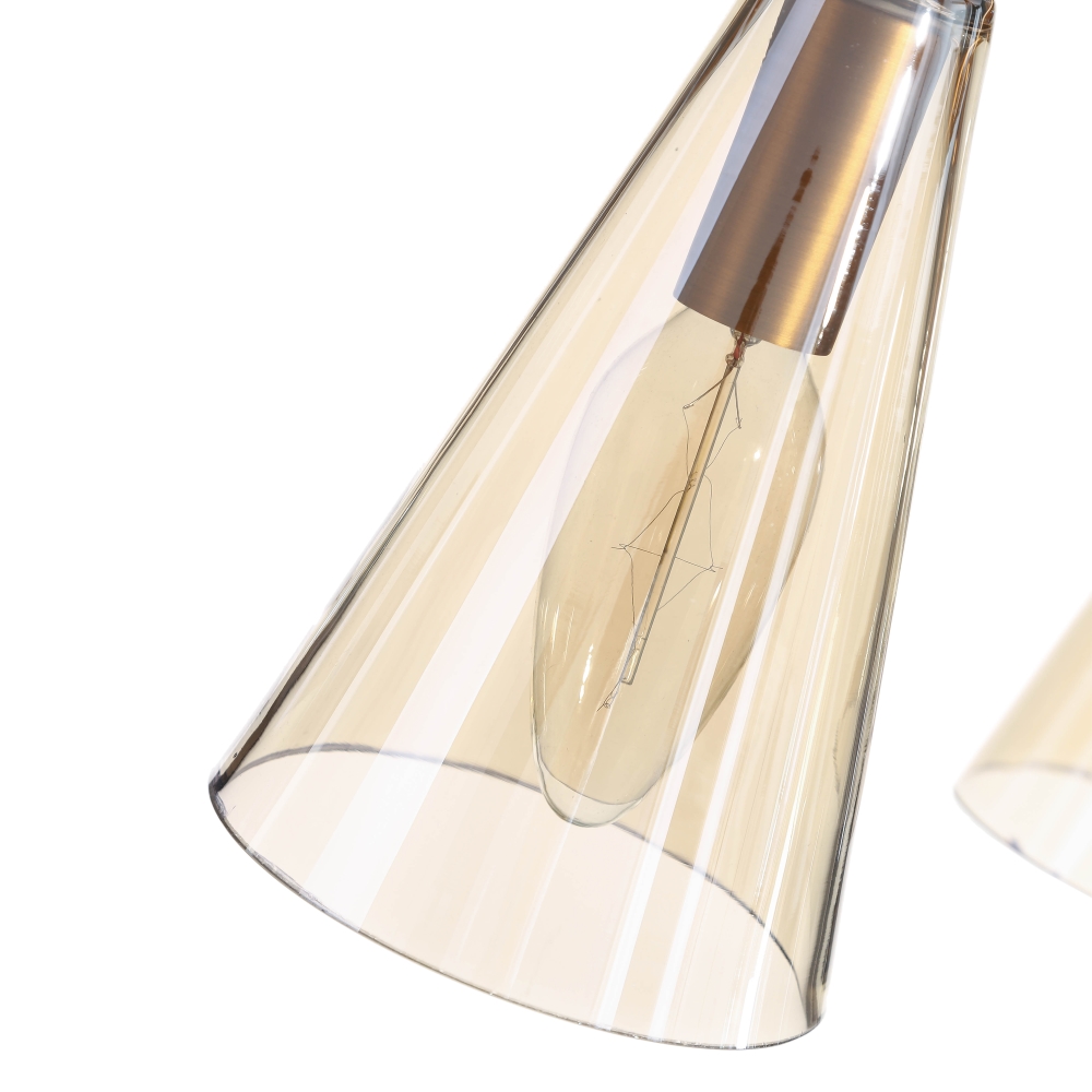 Lámpara de techo oro metal/cristal, 63x63x73,5 cm