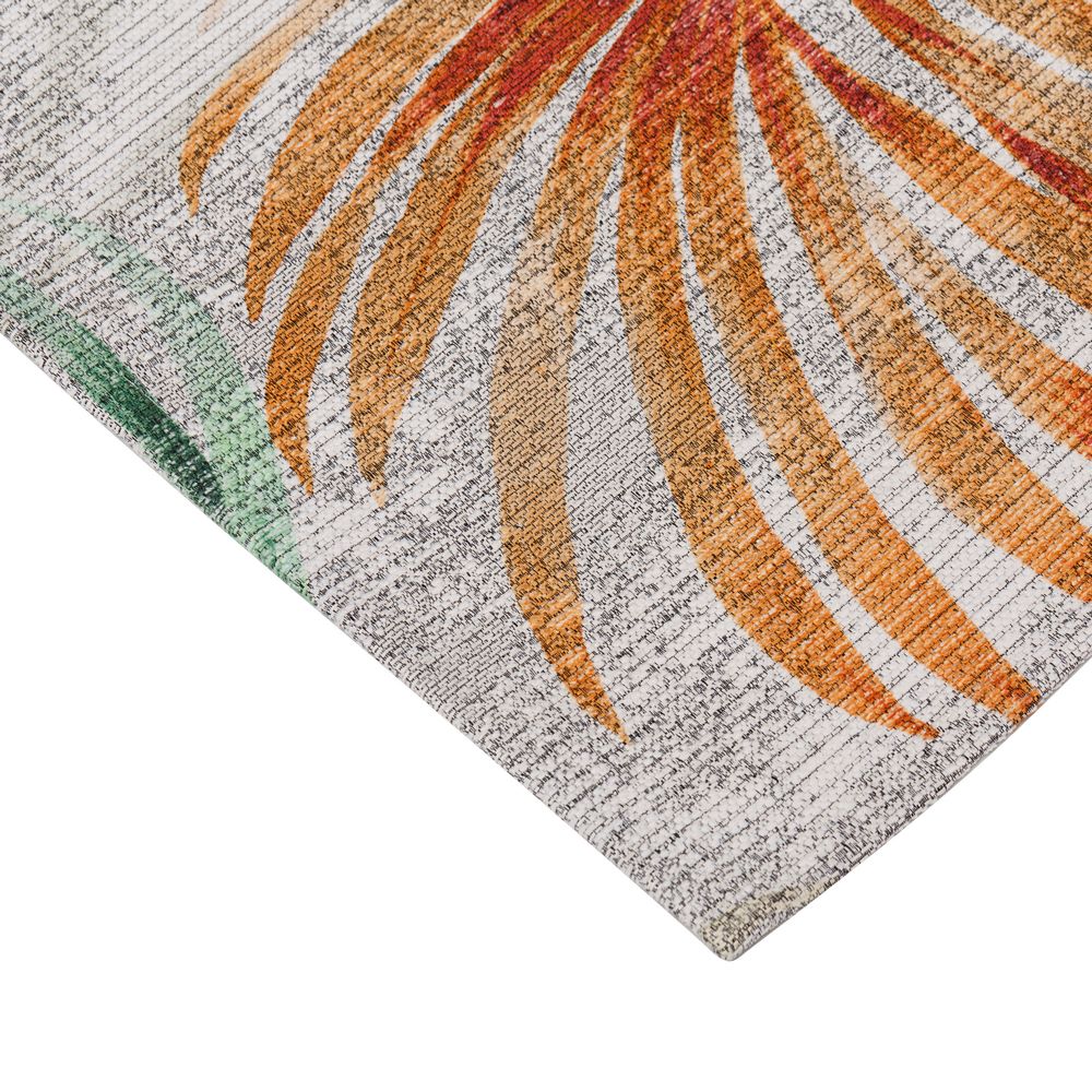 Alfombra hojas multicolor algodón, 200x300 cm