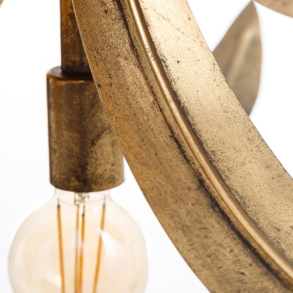 Lámpara de techo hojas oro metal, 65x65x51 cm