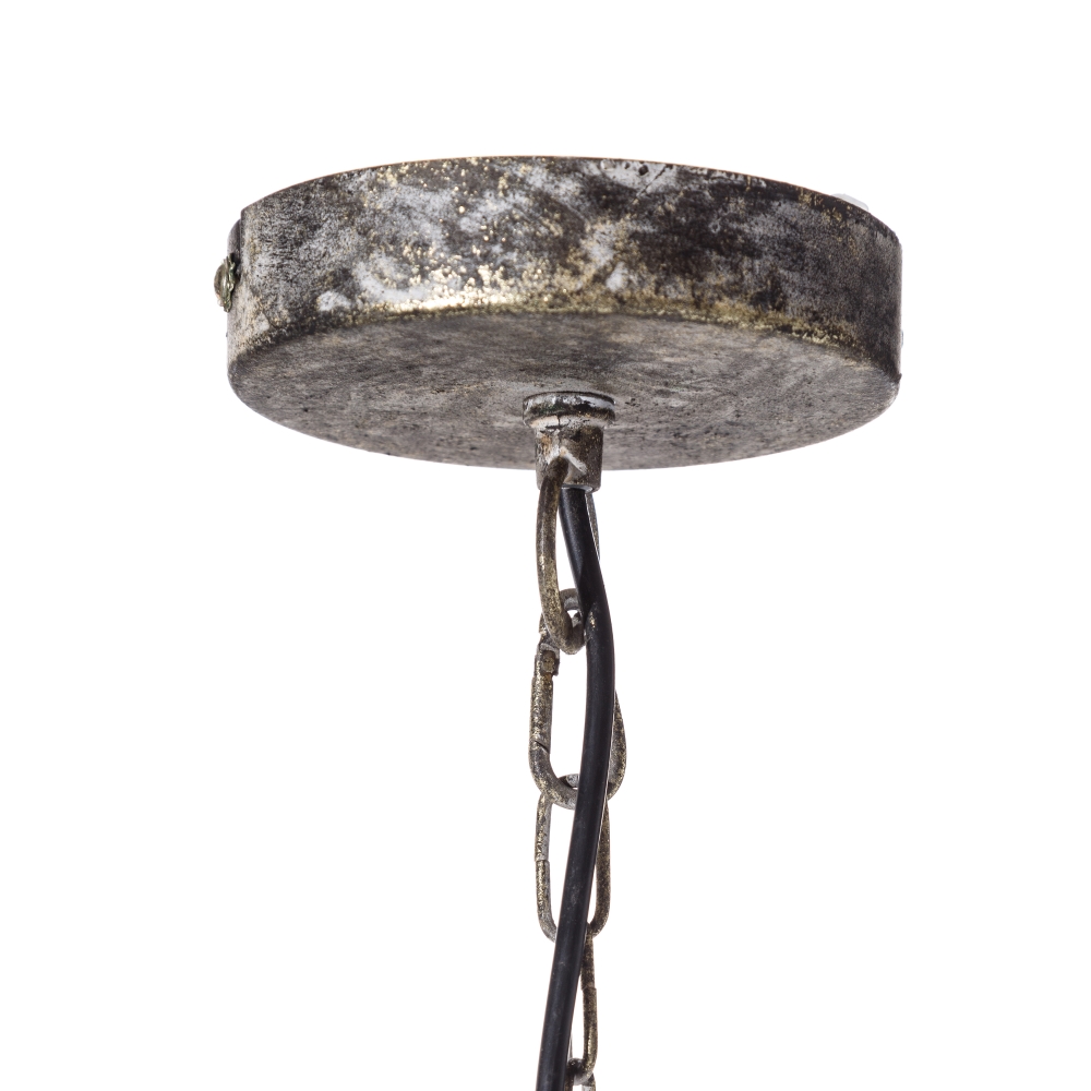 Lámpara de techo gris envejecido metal, 51,5x51,5x49,5 cm