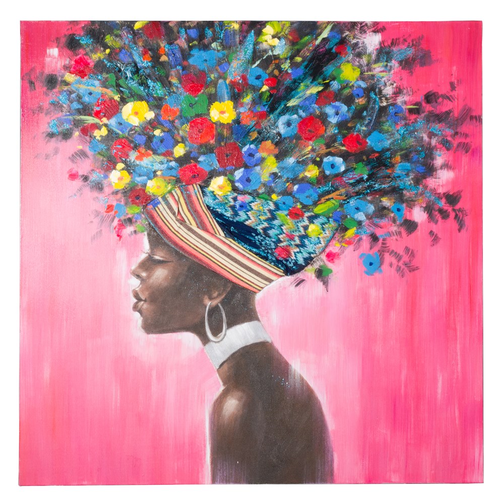 Pintura africana lienzo decoración, 120x3,8x120 cm
