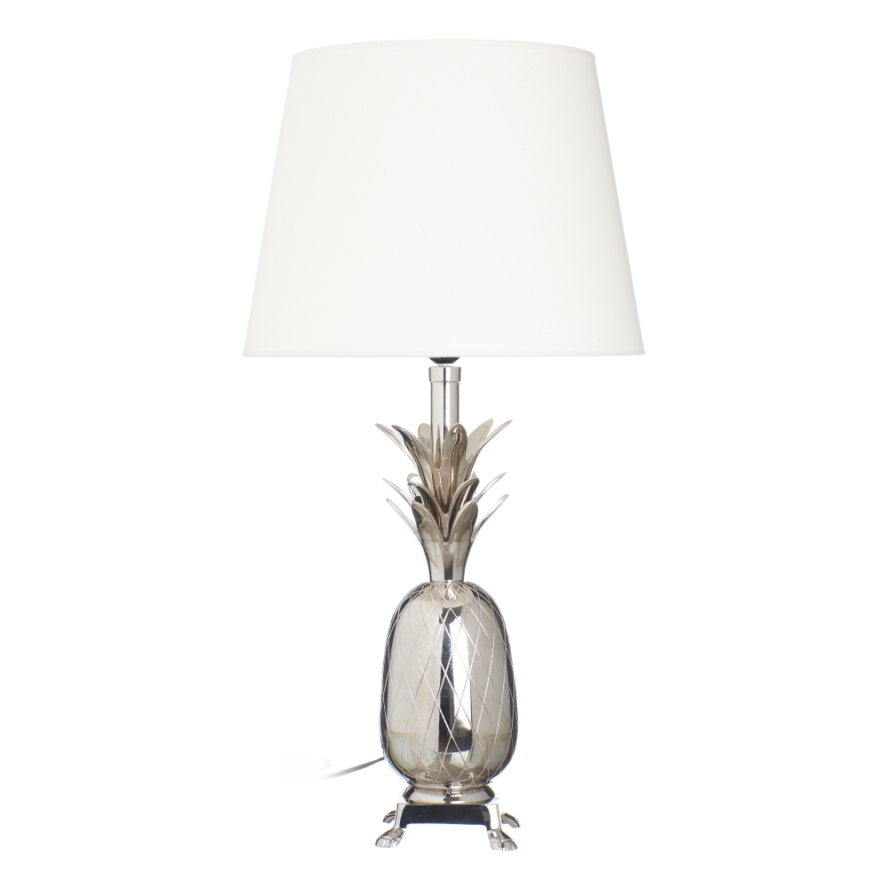 Lámpara de mesa plata-níquel, 30x30x50 cm