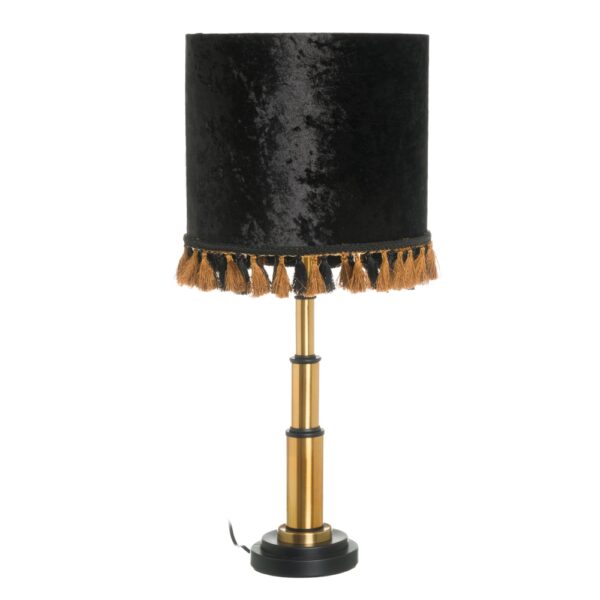 Lámpara de mesa borlas negro-oro, 29x29x70 cm
