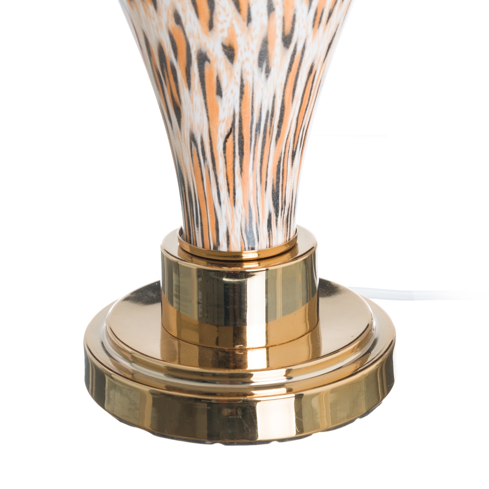 Lámpara de mesa leopardo tejido-oro, 28x28x63,5 cm