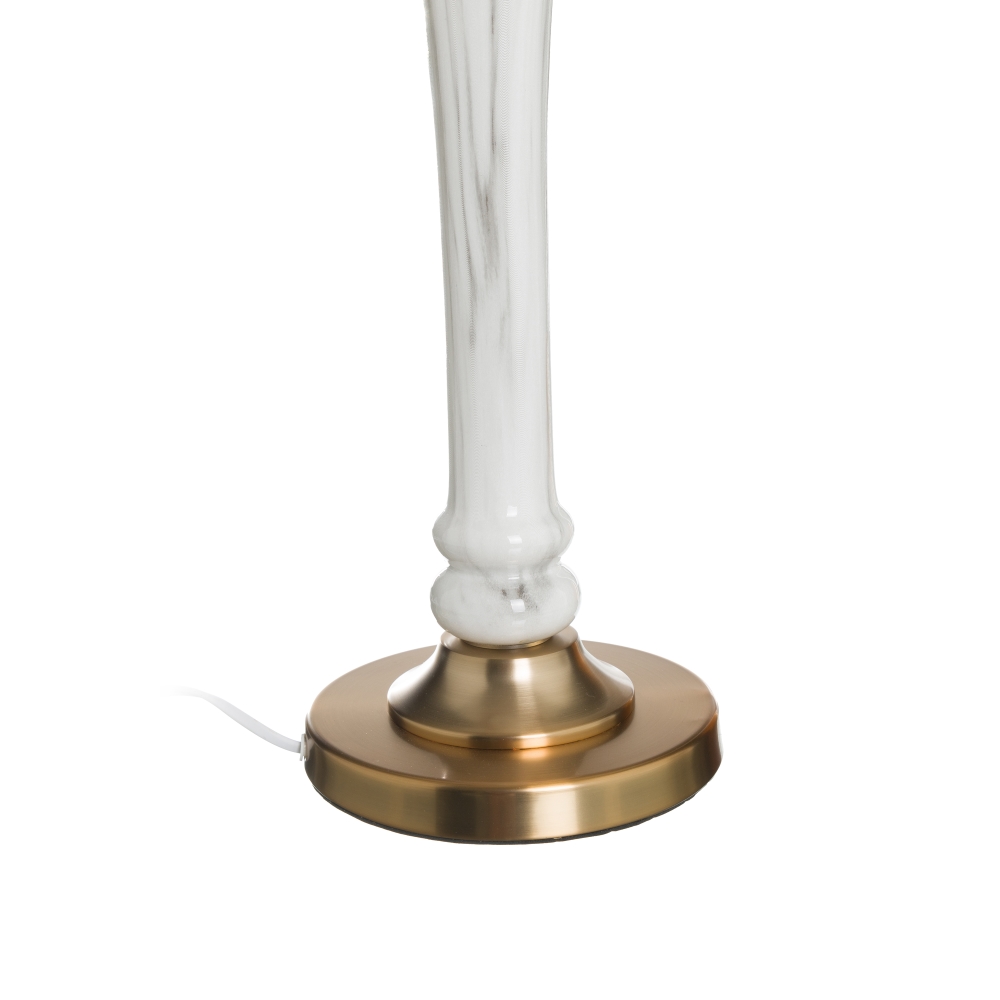 Lámpara de mesa marmolada blanco-oro, 36x36x90 cm