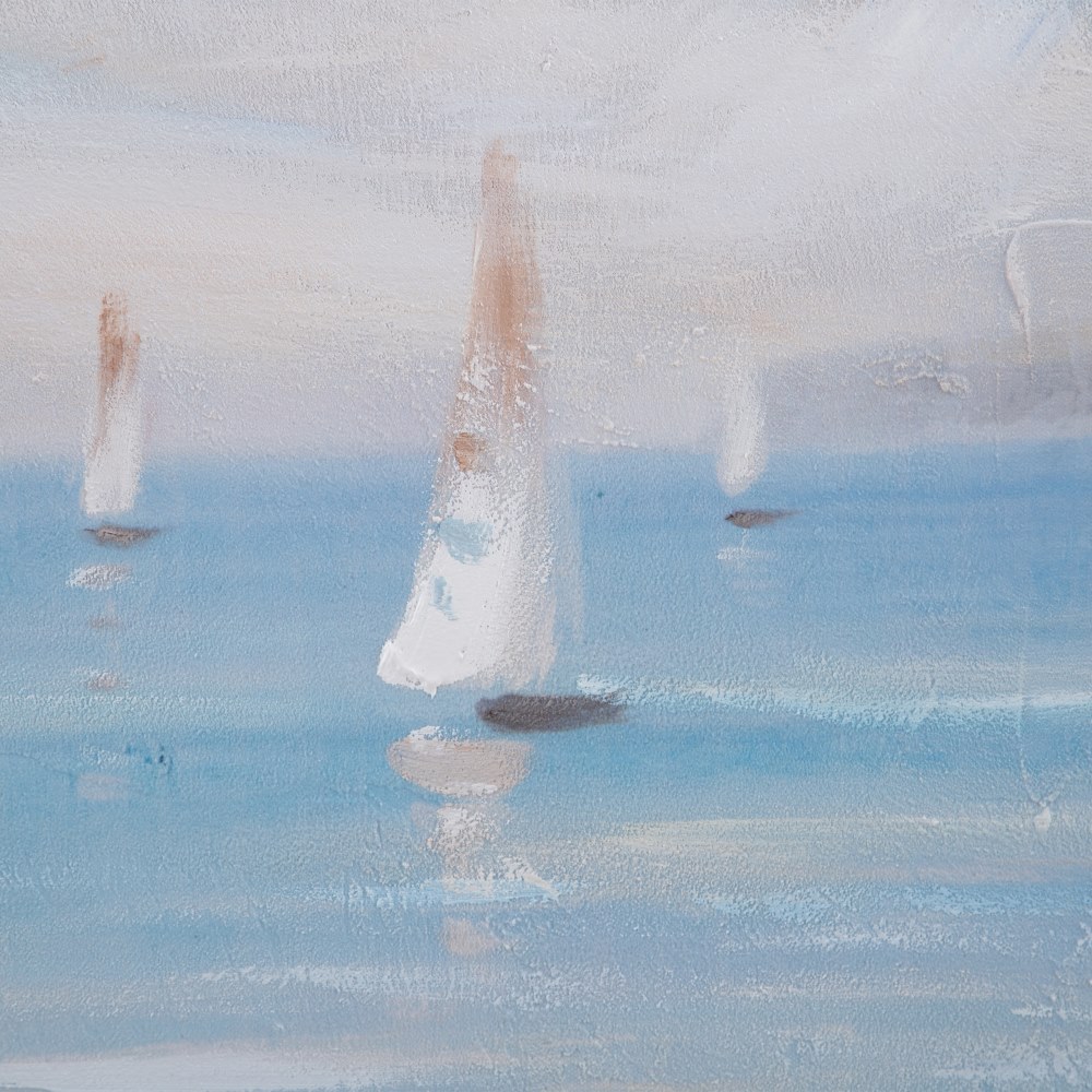 Pintura playa gris-azul lienzo, 120x2,8x90 cm
