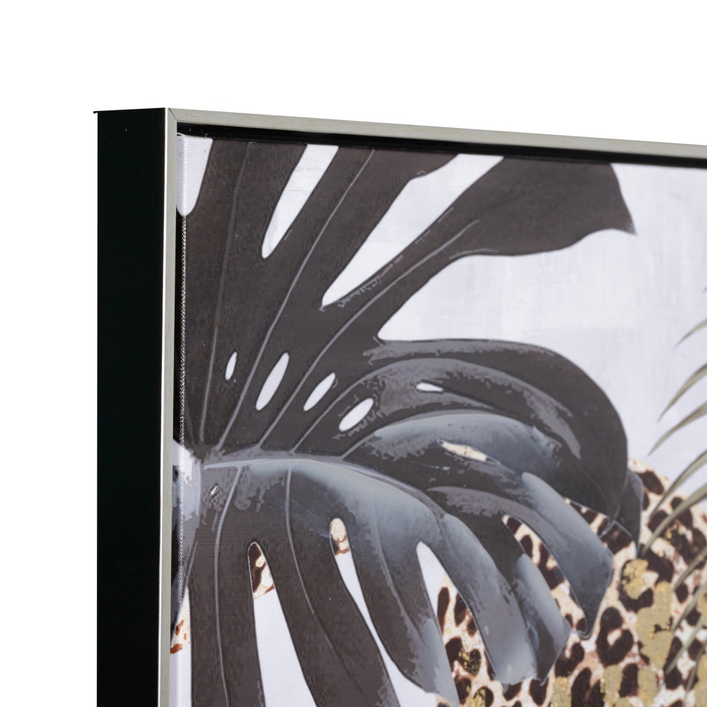 Cuadro impresión leopardo lienzo, 100x4,3x100 cm