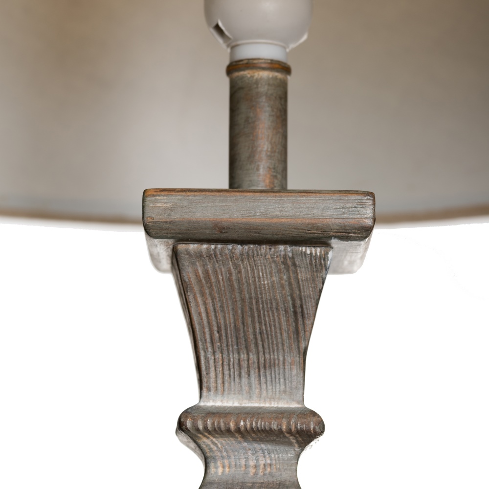 Lámpara de pie gris DM-tejido, 34x45x164 cm