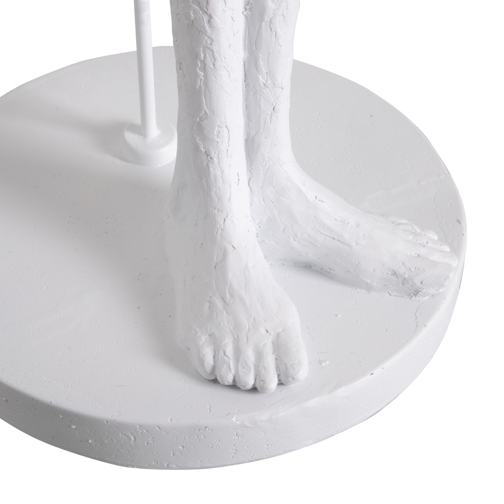 Lámpara de pie hombre blanco-gris, 41x41x142 cm