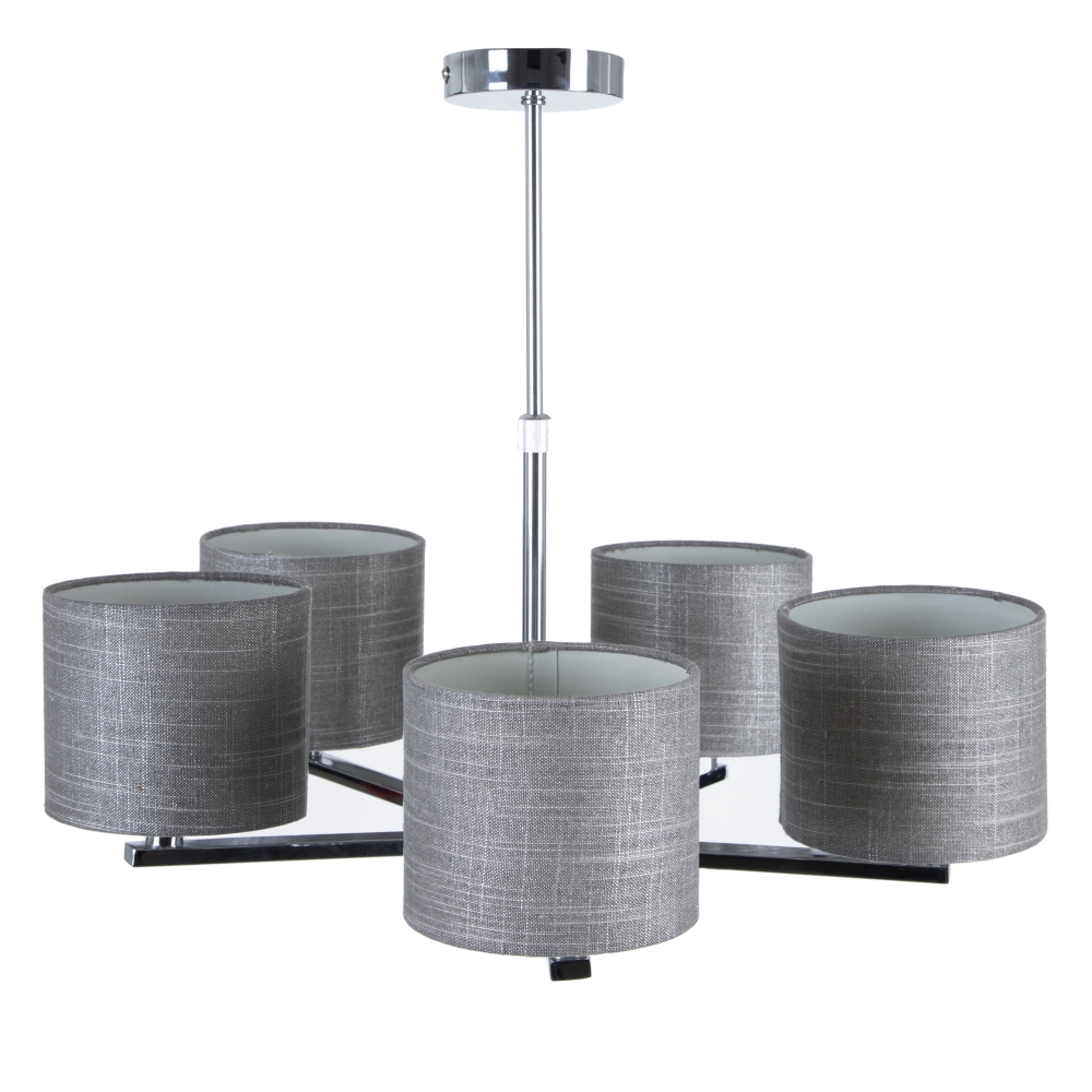Lámpara de techo plata metal-tejido, 55x55x34 cm