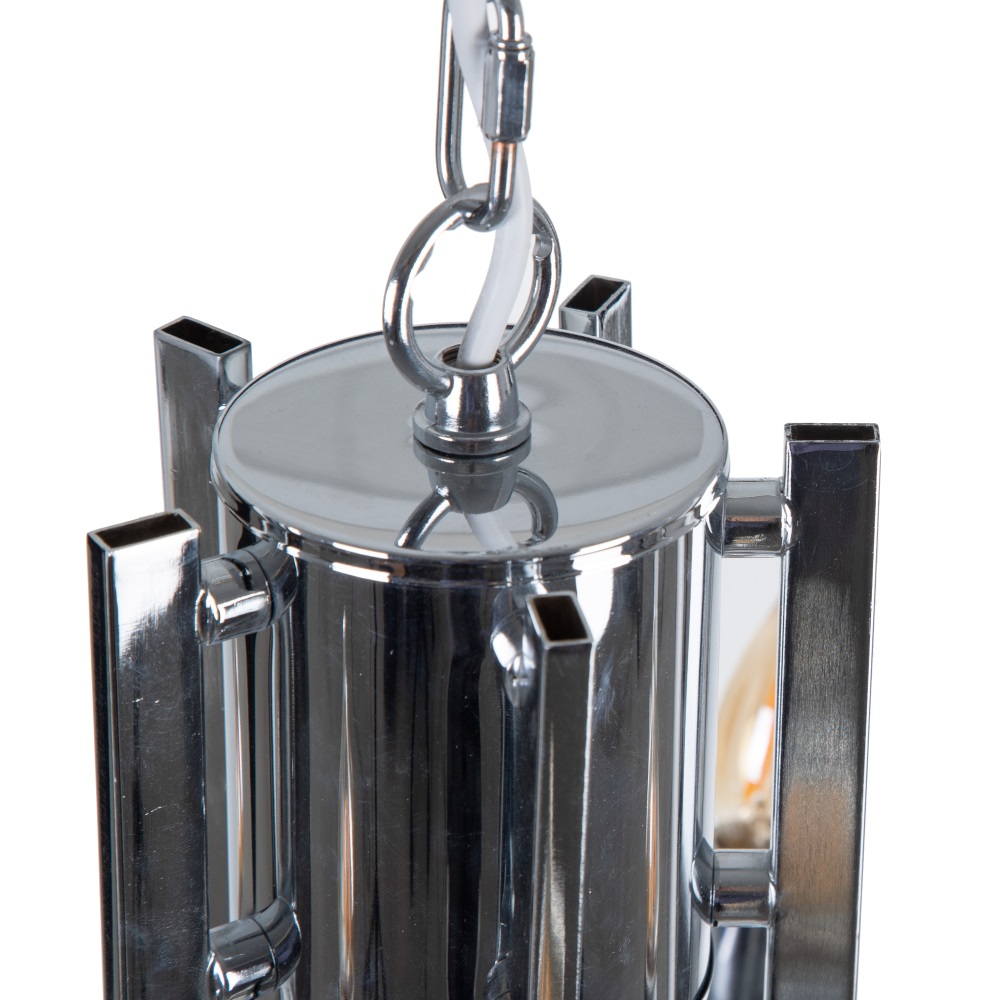 Lámpara de techo plata metal-cristal, 45x45x30 cm