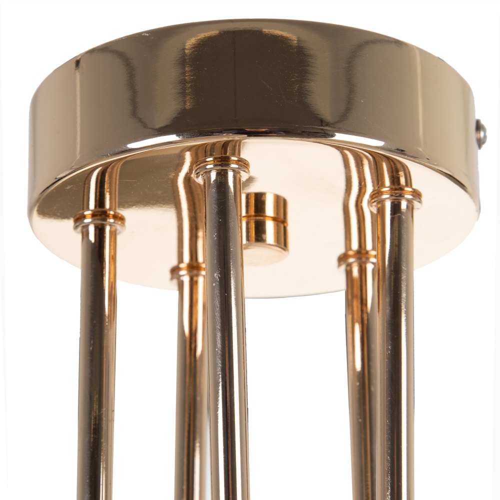 Lámpara de techo oro metal-tejido, 58x58x36 cm