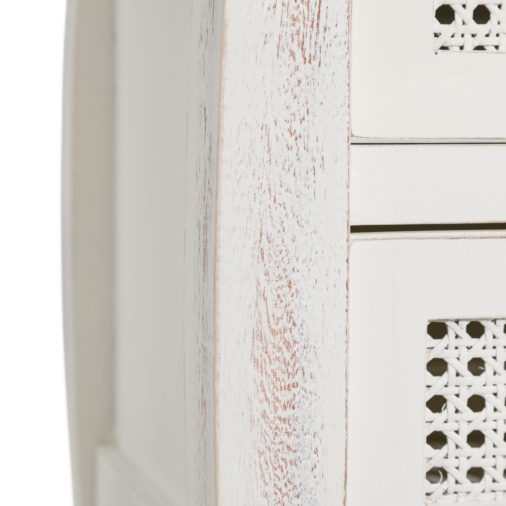Mueble TV crema rozado Marion ratán-madera