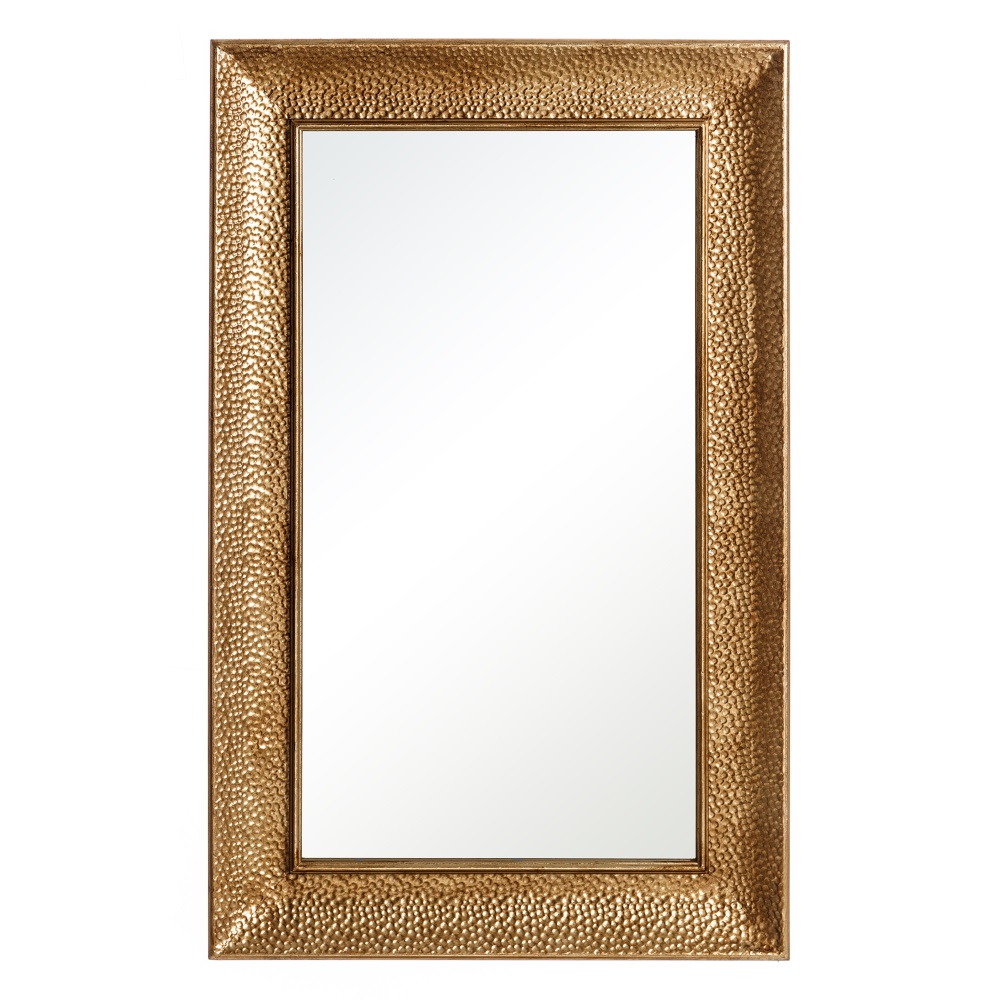 Espejo rectangular oro metal-cristal