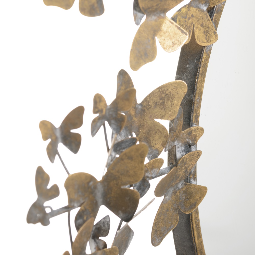 Espejo mariposas oro viejo metal