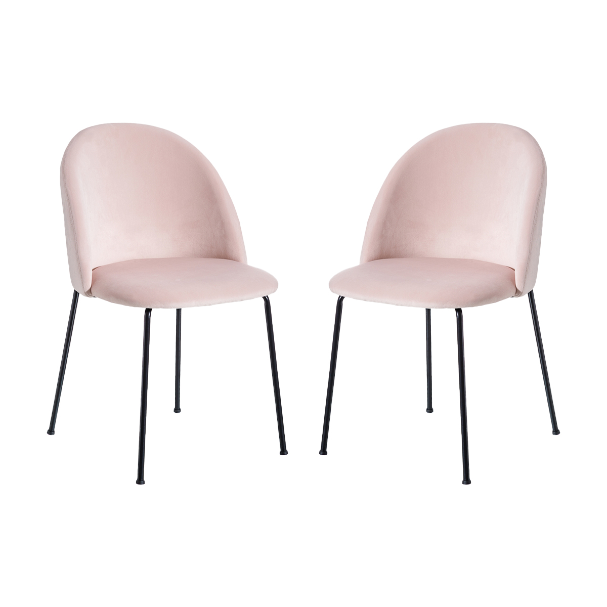 Juego de 2 sillas tejido-metal moderno rosa
