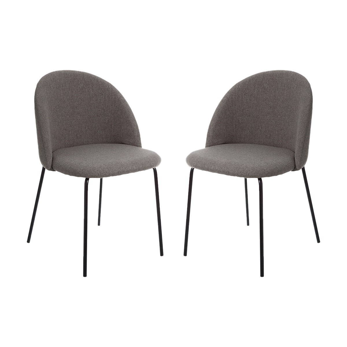Juego de 2 sillas tejido-metal moderno gris