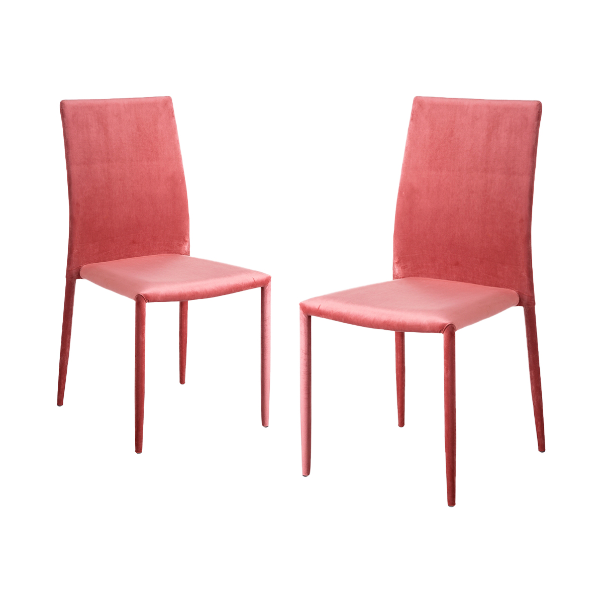 Juego de 2 sillas terciopielo rosa salón