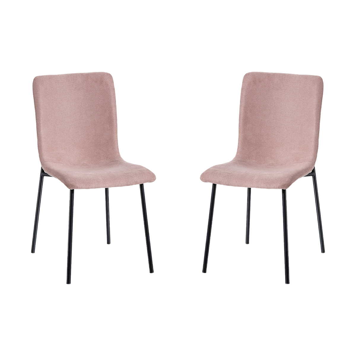Juego de 2 sillas tejido-metal rosa