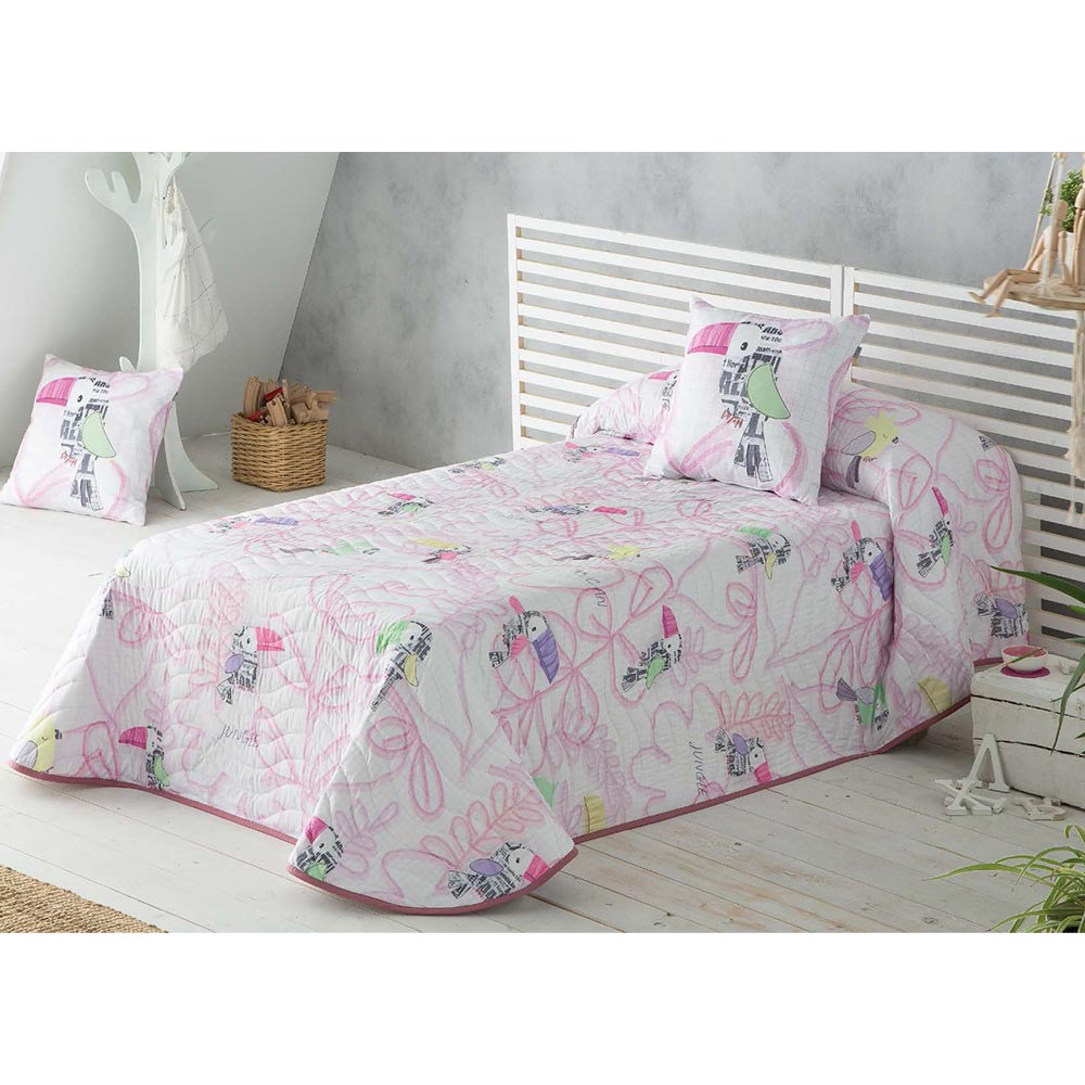 Colcha de cama Tucan rosa