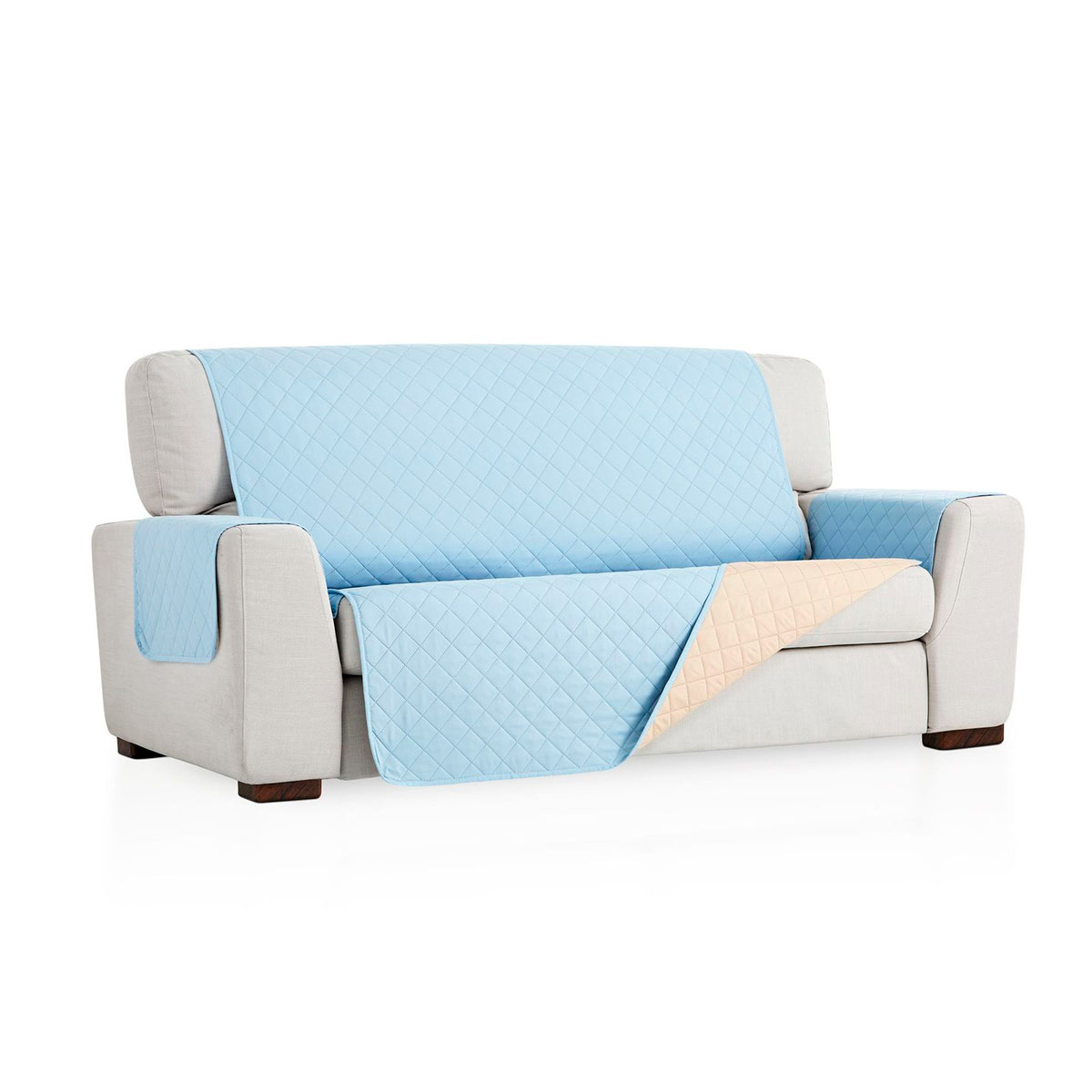 Cubre sofa Azul claro fondo blanco