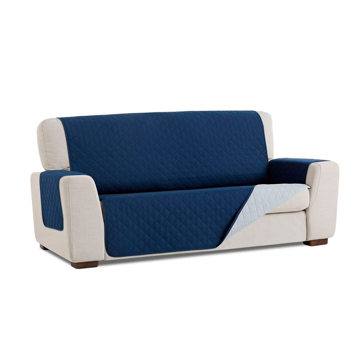 Cubre sofa Azul marino fondo blanco