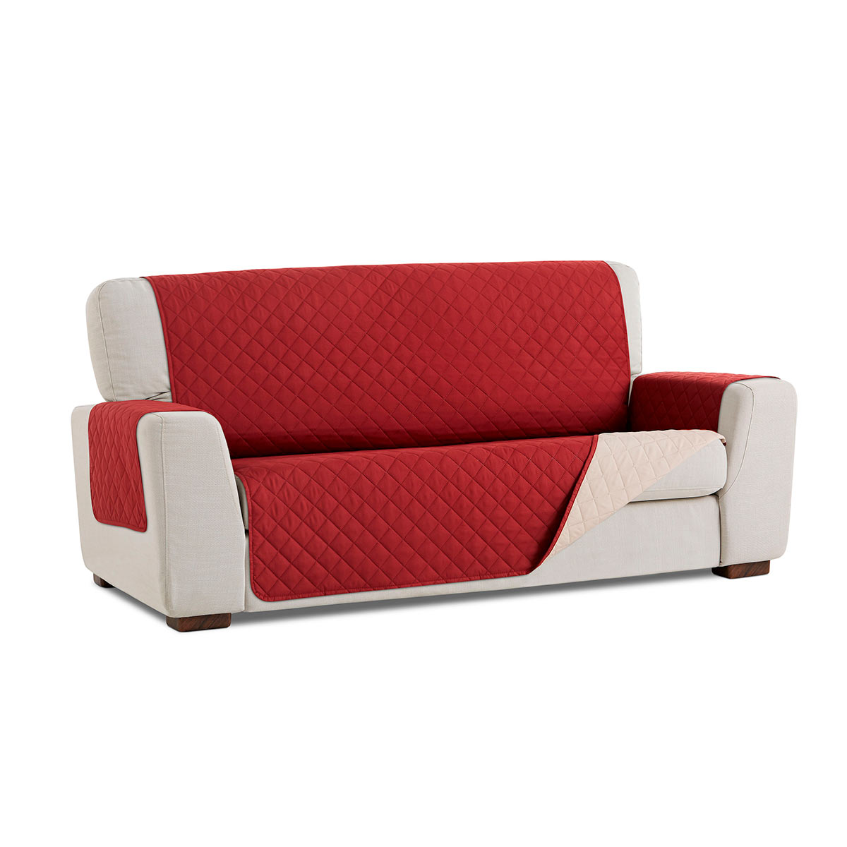 Cubre sofa Rojo fondo blanco
