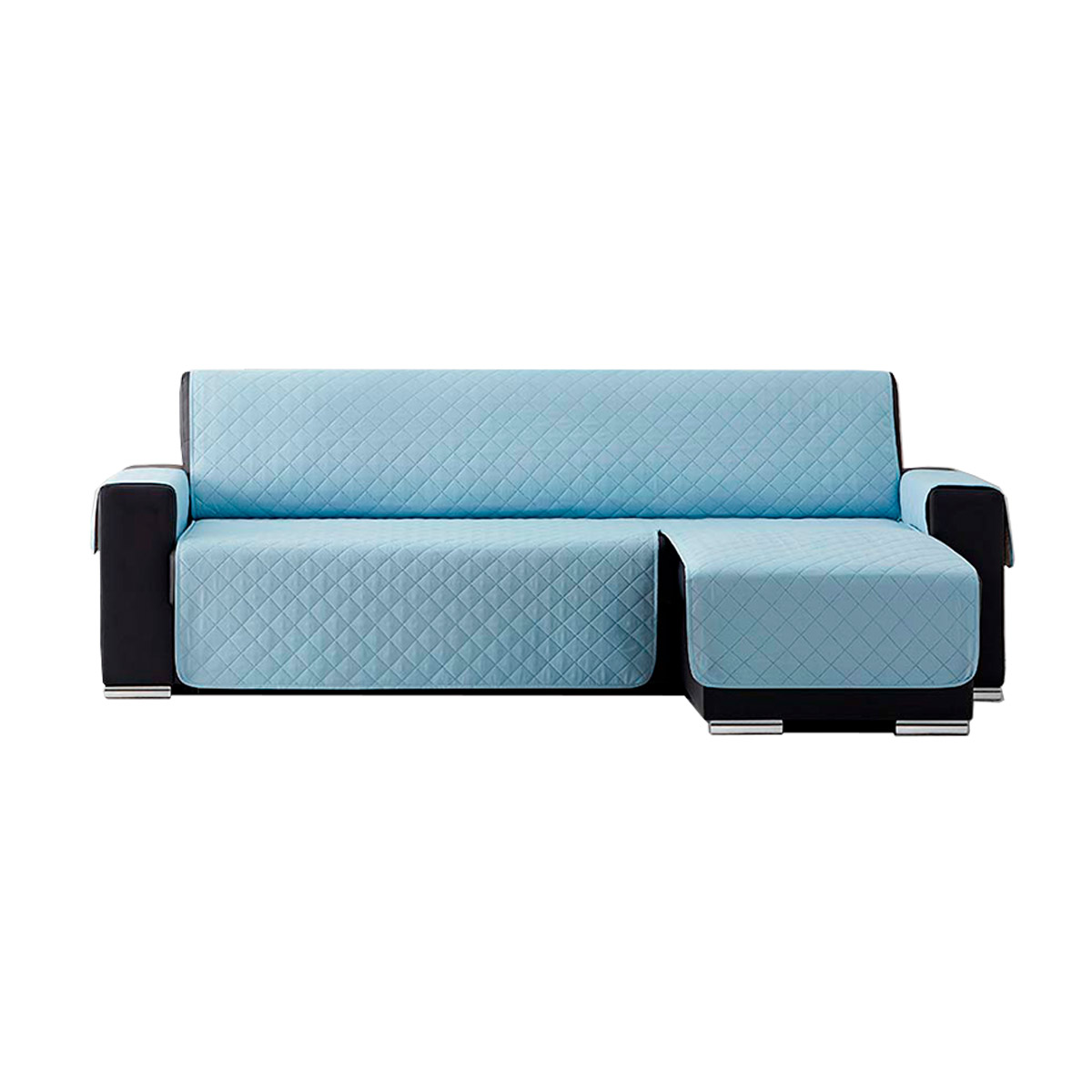 Cubre sofas chaiselongue Azul claro fondo blanco