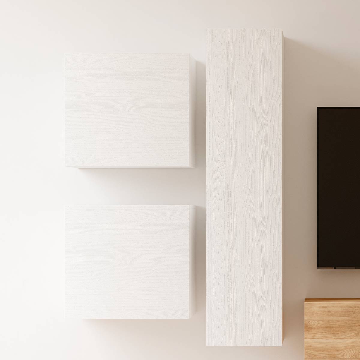 Mueble de salón Blanco modulos de colgar Puzzle